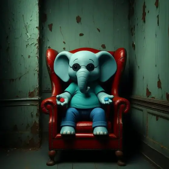 Ilustración IA: elefante matrix